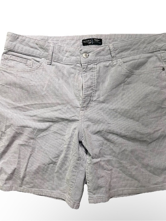 Riders by Lee Pants - Women’s Riders By Lee Mid Rise White Blue Striped Shorts Size 18M